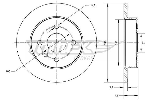 TOMEX BRAKES stabdžių diskas TX 70-23